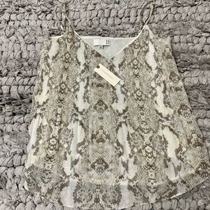 New NWT Anthropologie RO&DE snakeskin pattern shimmer tank